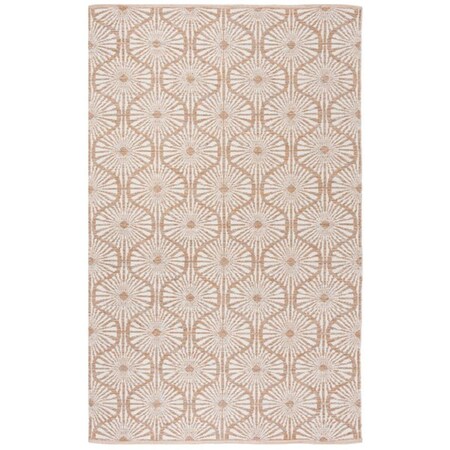 Safavieh 5 x 8 ft. Medium Rectangle Montauk Hand Woven Rug, Orange and Ivory MTK606D-5